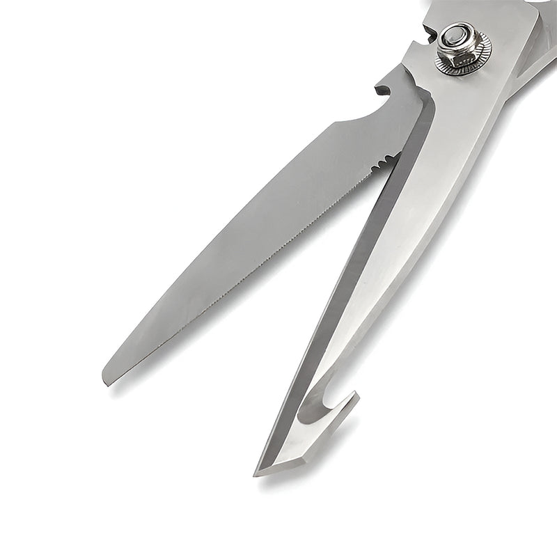 Kéo làm bếp đa năng 250mm (10 inches) kết hợp chức năng mở đồ hộp, tuốc dây, lưỡi móc Workpro WP214006