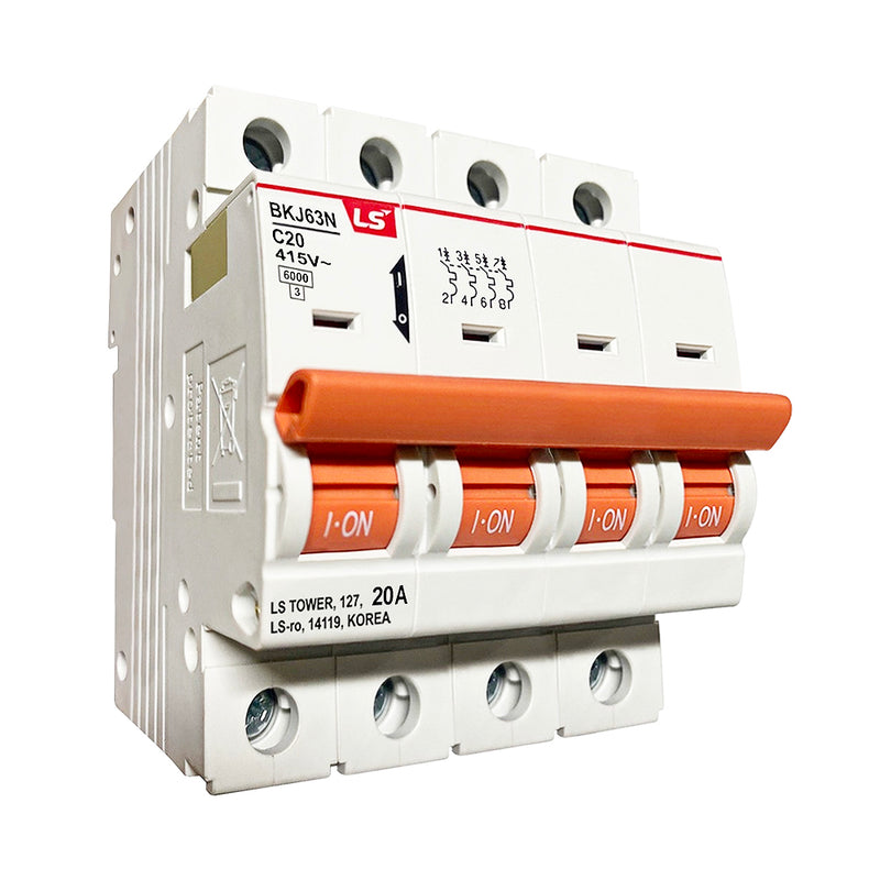 Cầu dao tự động loại tép MCB LS BKJ63N, tải danh định từ 6A ~  32A, dòng cắt 6kA