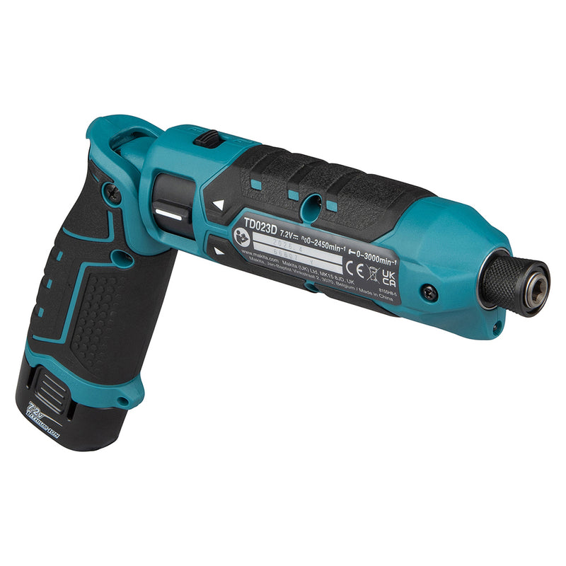 Máy vặn vít gập Makita TD023D dùng Pin 7.2V, đuôi lục giác 6.35mm (1/4 inch)