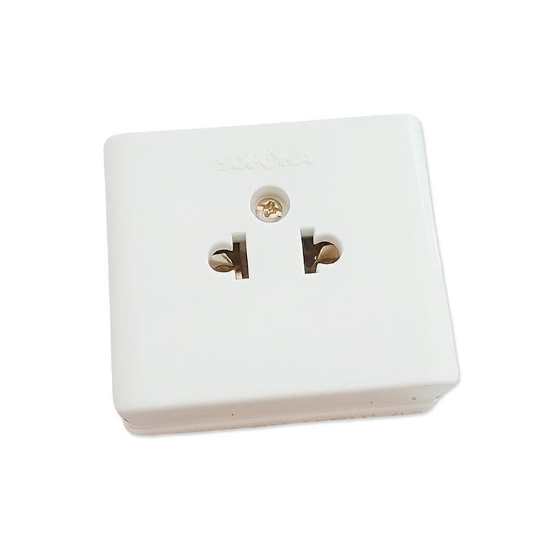 Ổ cắm nổi SOPOKA E17 1 cổng chịu nhiệt 10A, tiếp điểm đồng bền bỉ, lắp đặt tiện dụng