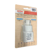 Củ sạc điện thoại USB 1.5A SOPOKA SS-01 màu trắng thiết kế nhỏ gọn