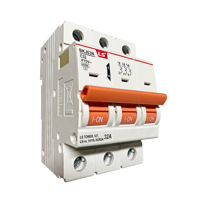 Cầu dao tự động loại tép MCB LS BKJ63N, tải danh định từ 6A ~  32A, dòng cắt 6kA