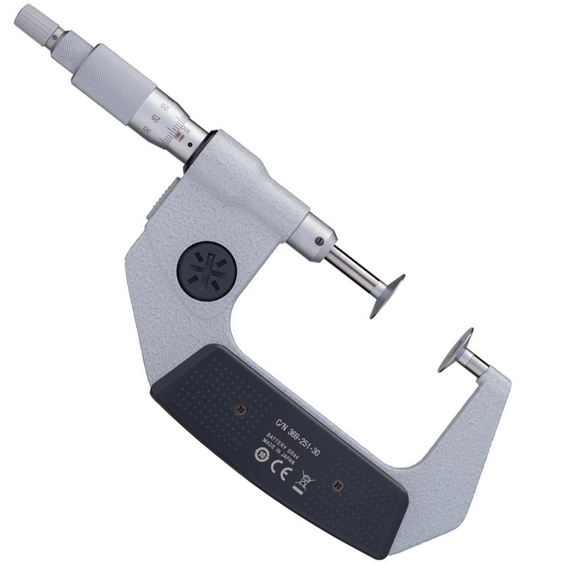 Panme điện tử Mitutoyo Series 369 - Disc Micrometers, Non-Rotating Spindle. Hàm kẹp đĩa, trục đo không xoay. Có cổng SPC xuất dữ liệu