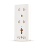 Ổ cắm nổi SOPOKA E15 3 cổng đa năng, chống cháy, an toàn cho trẻ em, chịu tải 10A, tiếp điểm đồng đàn hồi.
