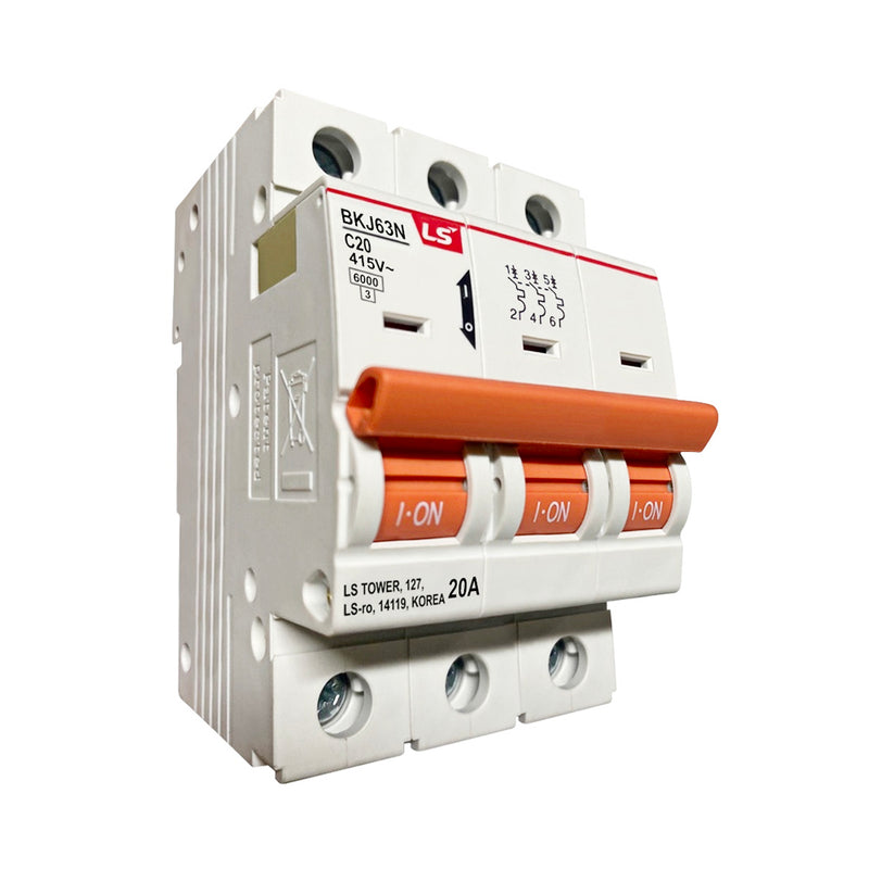 Cầu dao tự động loại tép MCB LS BKJ63N, tải danh định từ 6A ~  32A, dòng cắt 6kA