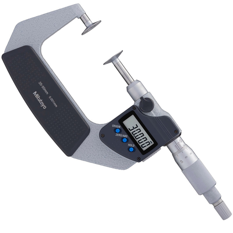 Panme điện tử Mitutoyo Series 369 - Disc Micrometers, Non-Rotating Spindle. Hàm kẹp đĩa, trục đo không xoay. Có cổng SPC xuất dữ liệu