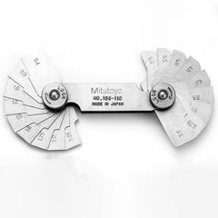 Hệ Metric / 186-110　18 Lá　Chính xác ±0.04 mm　Dãy đo 0.4 - 6 mm　90° arc