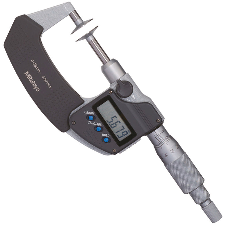 Panme điện tử Mitutoyo Series 369 - Disc Micrometers, Non-Rotating Spindle. Hàm kẹp đĩa, trục đo không xoay. Có cổng SPC xuất dữ liệu