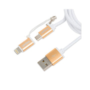 Dây cáp sạc đa năng 2 trong 1 SOPOKA DQ-03 trắng, cổng Lightning & Micro USB, dài 1m