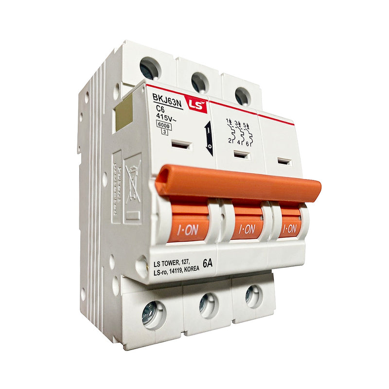 Cầu dao tự động loại tép MCB LS BKJ63N, tải danh định từ 6A ~  32A, dòng cắt 6kA