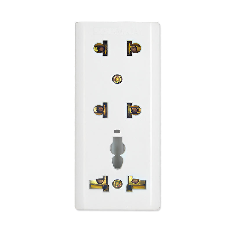Ổ cắm nổi SOPOKA T33 3 cổng đa năng, chống va đập, chịu tải 10A, tiếp điểm đồng nguyên chất, lắp đặt nhanh.