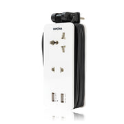 Bộ chia nguồn SOPOKA Q2U màu trắng tích hợp 2 cổng USB và dây cuộn 1.5m