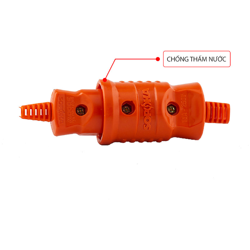 Phích cắm điện SOPOKA N3000W 3000W chống nước, phích đực và cái lõi sứ chịu nhiệt, chân đồng đúc cho dây nối dài.