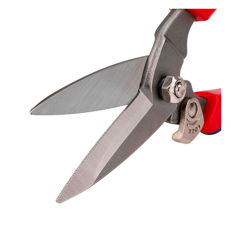Kéo cắt tôn đa năng 200mm (8 inches), lưỡi bằng thép CR-V, tay cầm bằng nhựa hợp kim Workpro WP214009