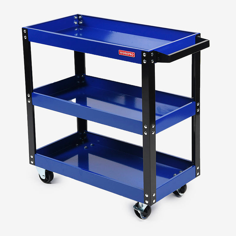 Tủ đồ nghề bằng sắt 3 tầng có bánh xe đựng dụng cụ Workpro WP285001, kích thước 755x705x355mm