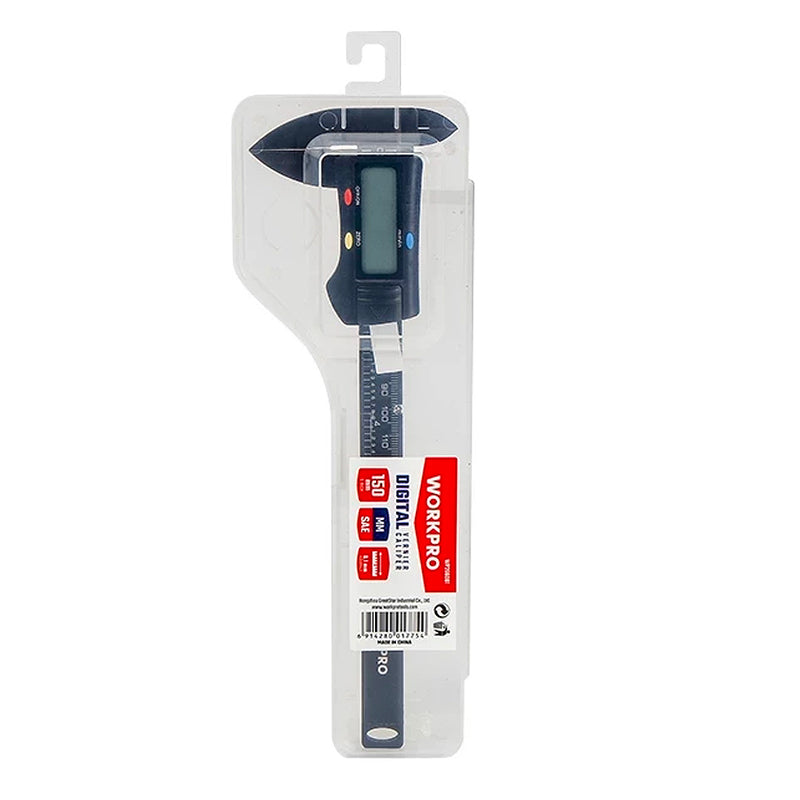 Thước kẹp thân nhựa 150mm (6 inches) có màn hình điện tử, sai số +/- 0.2mm Workpro WP266001