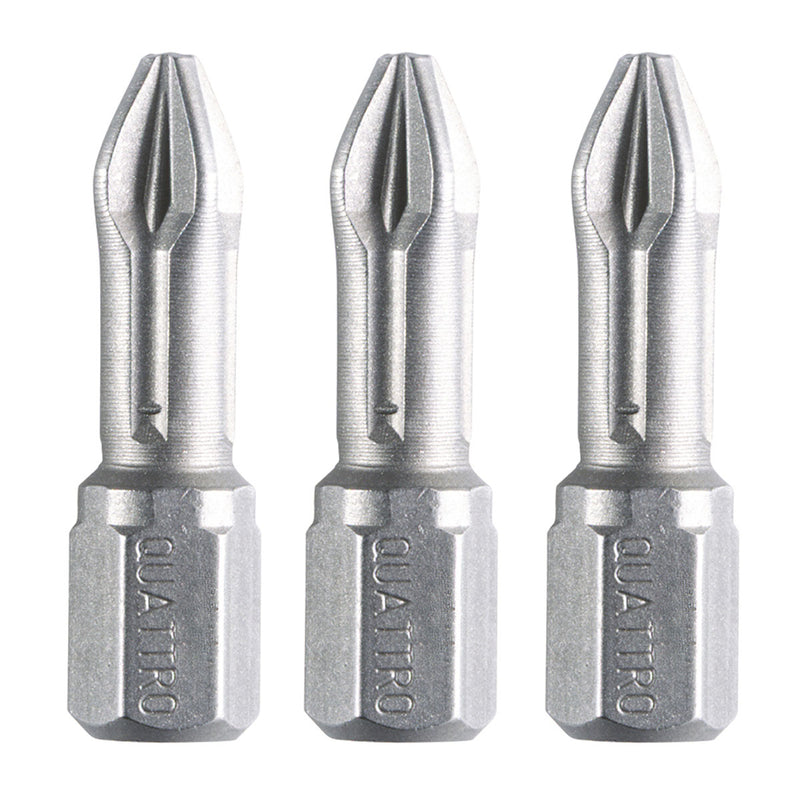Vĩ 3 mũi vặn vít Pozi Makita kích thước từ PZ1-PZ3, chiều dài 25mm, đuôi lục giác 6.35mm ( 1/4 inch ) (Cấp 2 sao)