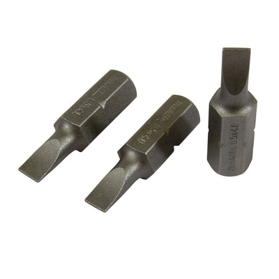 Vĩ 3 mũi vặn vít dẹp Makita kích thước mũi 4mm-5.5mm, chiều dài 25mm, đuôi lục giác 6.35mm (1/4 inch) (Cấp 2 sao)