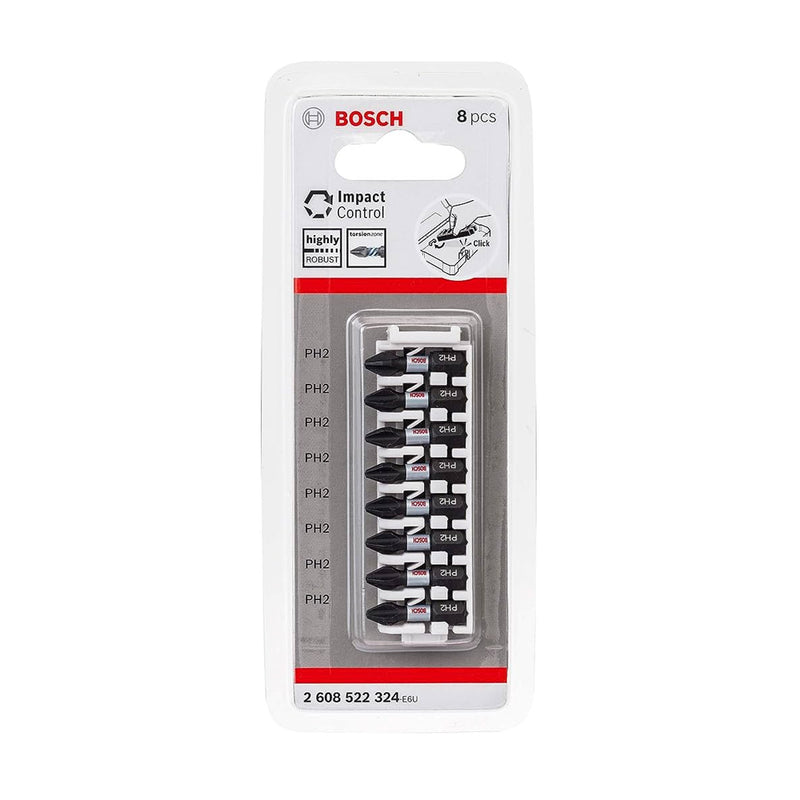Bộ 8 đầu vặn vít Impact Control 25mm (PH2) Bosch 2608522324