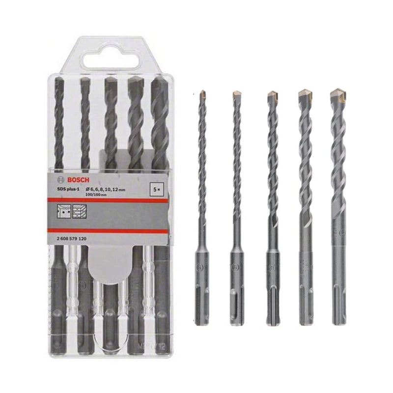Bộ 5 mũi khoan SDS+ plus 1 (6/6/8/10/12*160mm) Bosch 2608579120