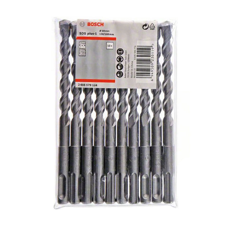 Bộ 10 mũi khoan SDS Plus-1 (10*160mm) Bosch 2608579124