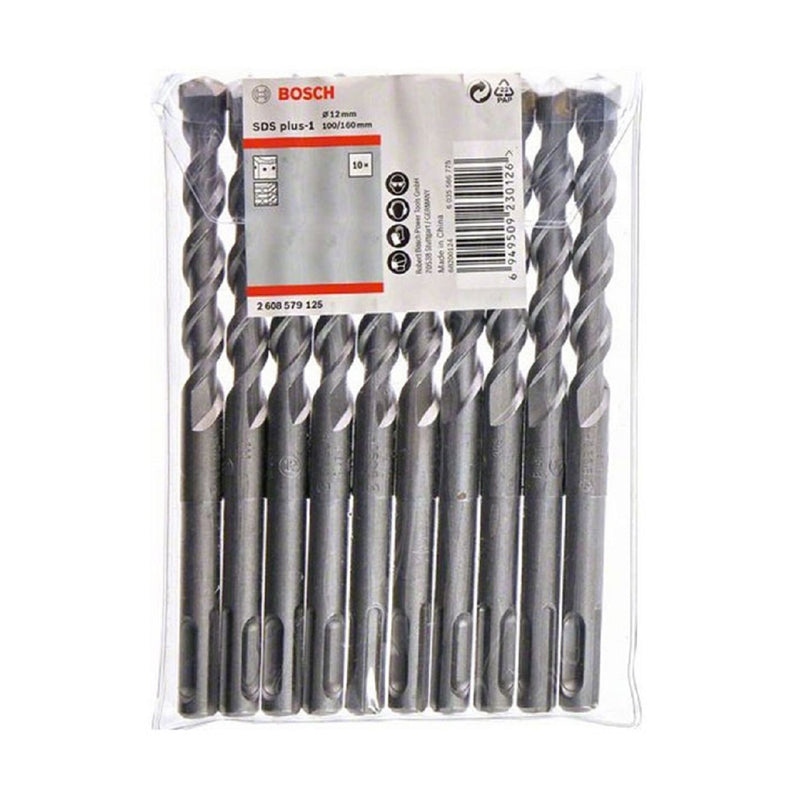 Bộ 10 mũi khoan SDS Plus 1 (12*160mm) Bosch 2608579125
