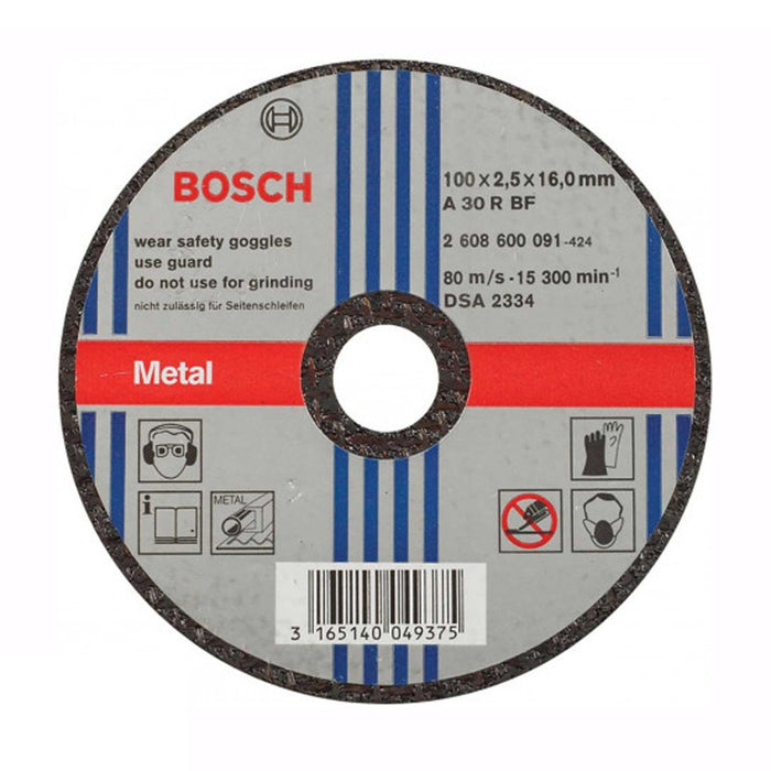 Đá cắt sắt Bosch 2608600091 đường kính 100mm, dày 2.5mm, lỗ cốt 16mm (Dòng Expert)