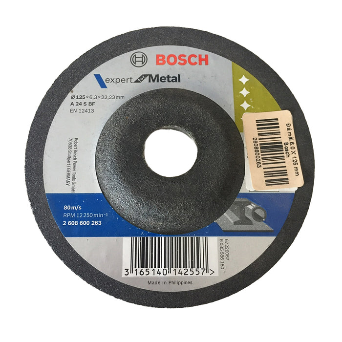 Đá mài sắt Bosch đường kính từ 125mm - 150mm, dày 6mm - 6.3mm, lỗ cốt 22.2mm, tâm trũng (Dòng Expert)