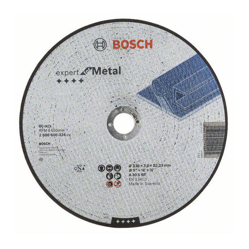Đá cắt sắt Bosch 2608600324 đường kính 230mm, dày 3mm, lỗ cốt 22.2mm, tiêu chuẩn EN 12413 (Dòng Expert)