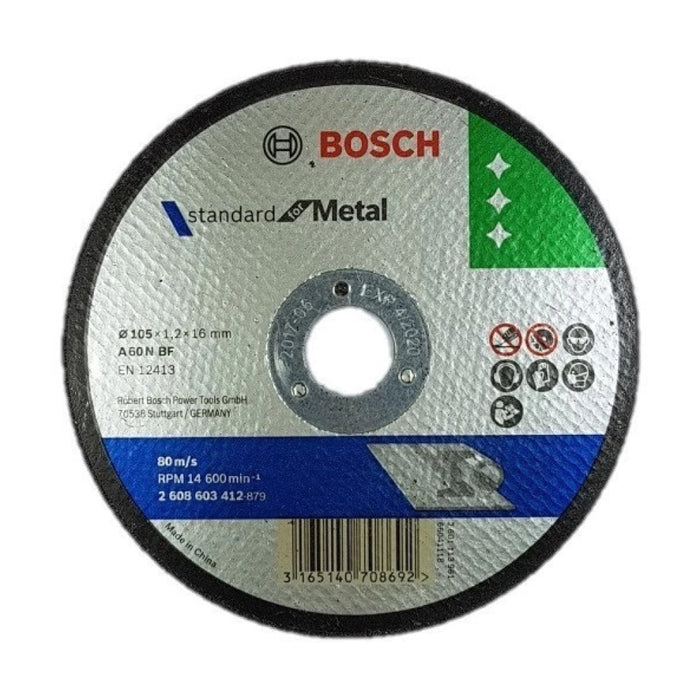 Đá cắt sắt Bosch đường kính 105mm, dày 1.2mm, lỗ cốt 16mm (Dòng Standard)