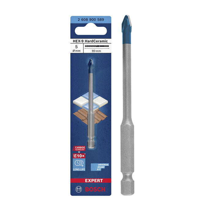 Mũi khoan gạch Hex-9 Bosch đường kính từ 3mm - 12mm, chiều dài 90mm, đuôi lục giác