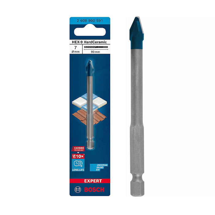 Mũi khoan gạch Hex-9 Bosch đường kính từ 3mm - 12mm, chiều dài 90mm, đuôi lục giác