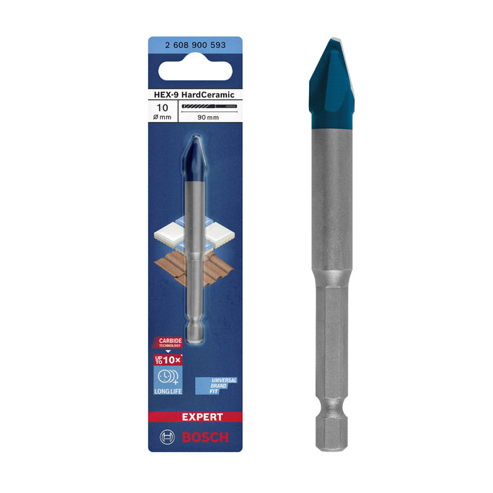 Mũi khoan gạch Hex-9 Bosch đường kính từ 3mm - 12mm, chiều dài 90mm, đuôi lục giác