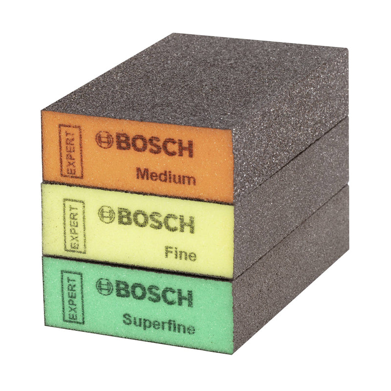 Hộp 3 miếng nhám Foam chà gỗ Expert Bosch 2608901175 kích thước 98mm x 69mm x 26mm