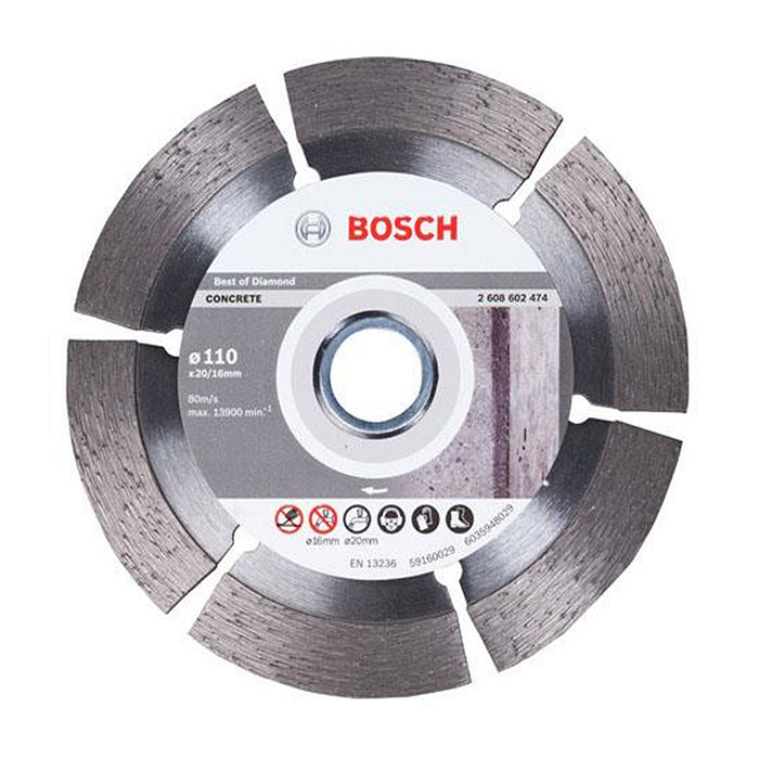 Đĩa cắt kim cương dùng cho bê tông Ø110x20/16mm BOSCH 2608602474 (Best)