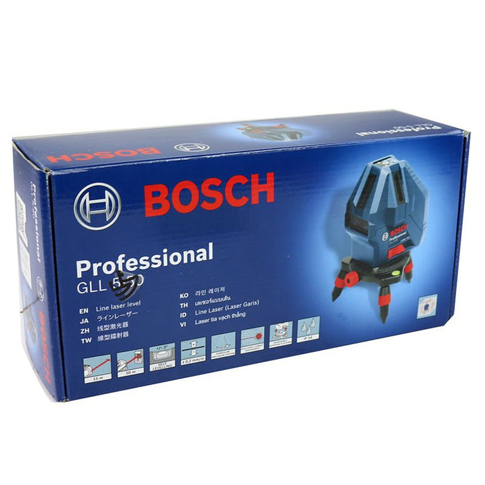 Máy cân mực Laser 5 tia đỏ Bosch GLL 5-50 X đo tối đa 15m