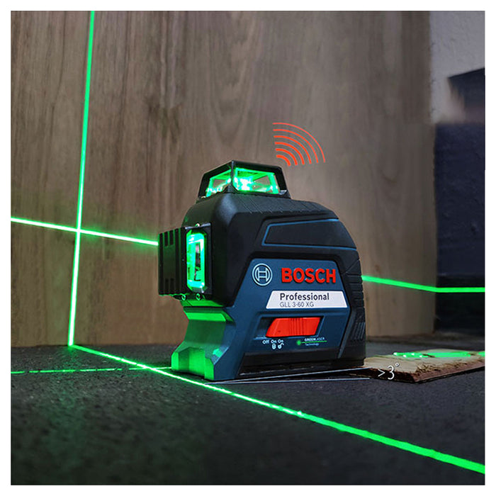 Máy cân mực Laser 3 tia xanh 360° Bosch GLL 3-60 XG đo tối đa 60m mã số 0601063ZK0