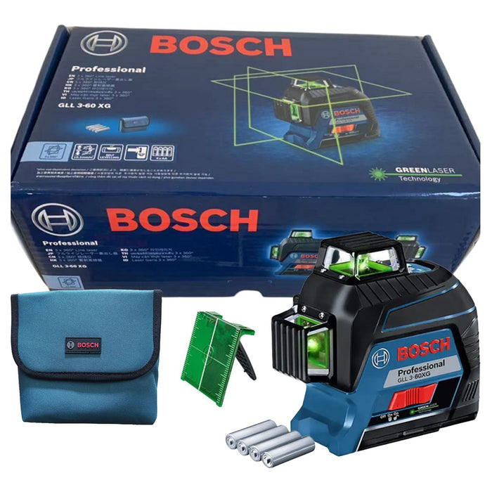 Máy cân mực Laser 3 tia xanh 360° Bosch GLL 3-60 XG đo tối đa 60m mã số 0601063ZK0