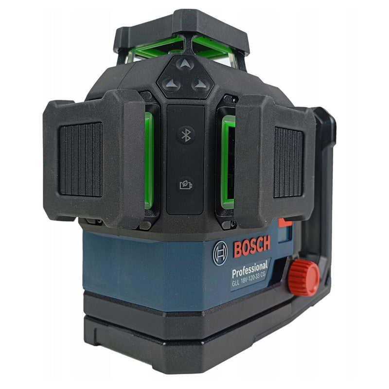 Máy cân mực Laser 3 tia xanh 360° Bosch GLL 18V-120-33 CG dùng Pin 18V, 12V đo tối đa 120m