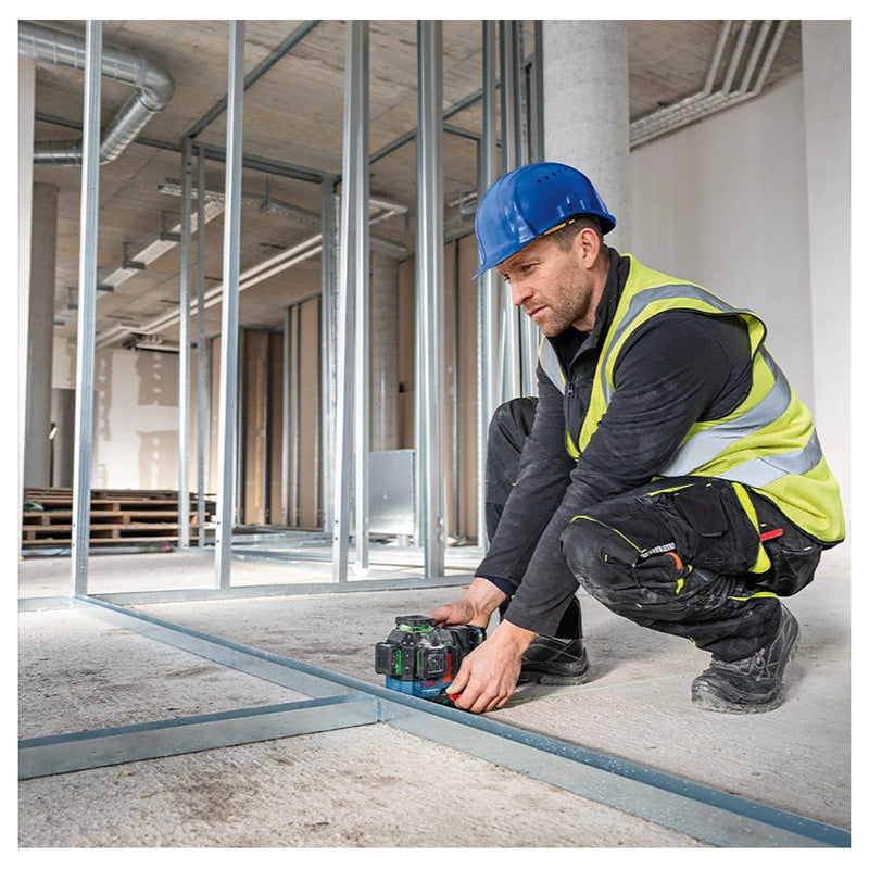 Máy cân mực Laser 3 tia xanh 360° Bosch GLL 18V-120-33 CG dùng Pin 18V, 12V đo tối đa 120m