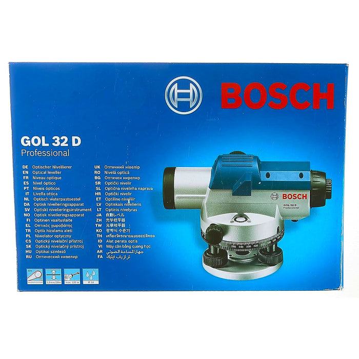 Máy thủy bình Bosch GOL 32 D phạm vi làm việc 120m mã số 0601068500