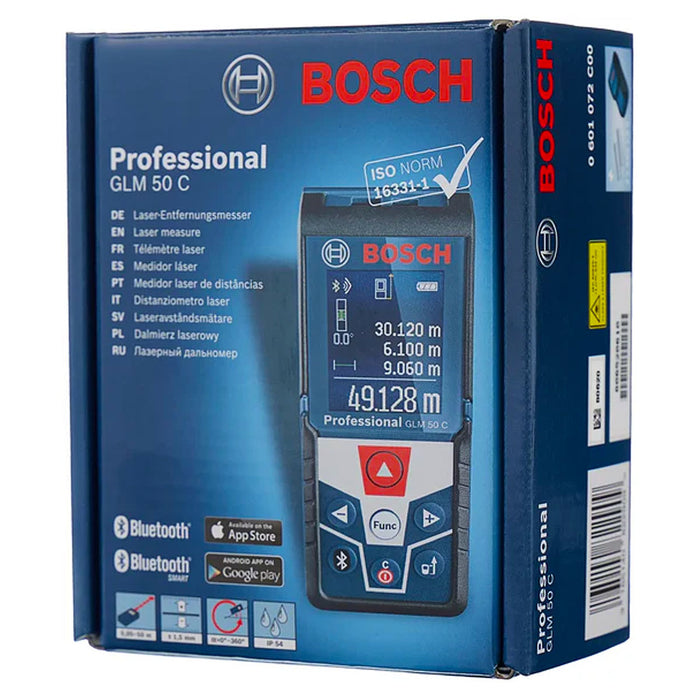 Máy đo khoảng cách bằng Laser Bosch GLM 50 C đo tối đa 50m mã số 0601072CK0