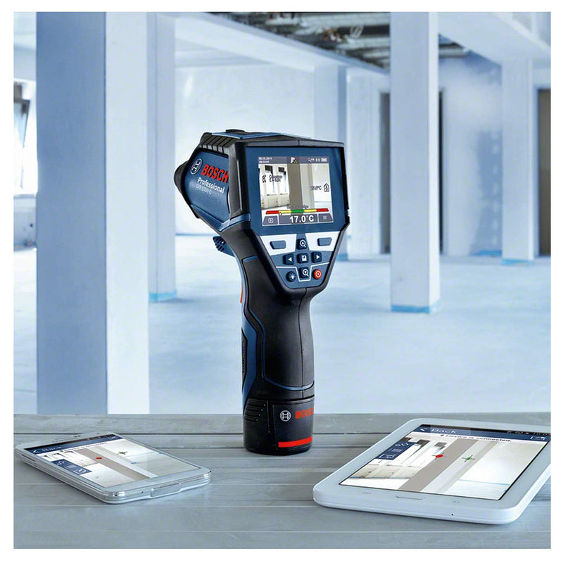 Máy đo nhiệt độ, độ ẩm bằng Laser Bosch GIS 1000 C dải nhiệt độ từ -40°C - 1000°C mã số 06010833K1