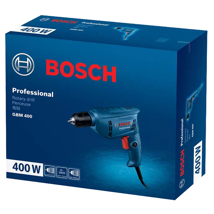 Máy khoan gỗ thép Bosch GBM 400 công suất 400W, đầu kẹp 10mm mã số 06011C10K0