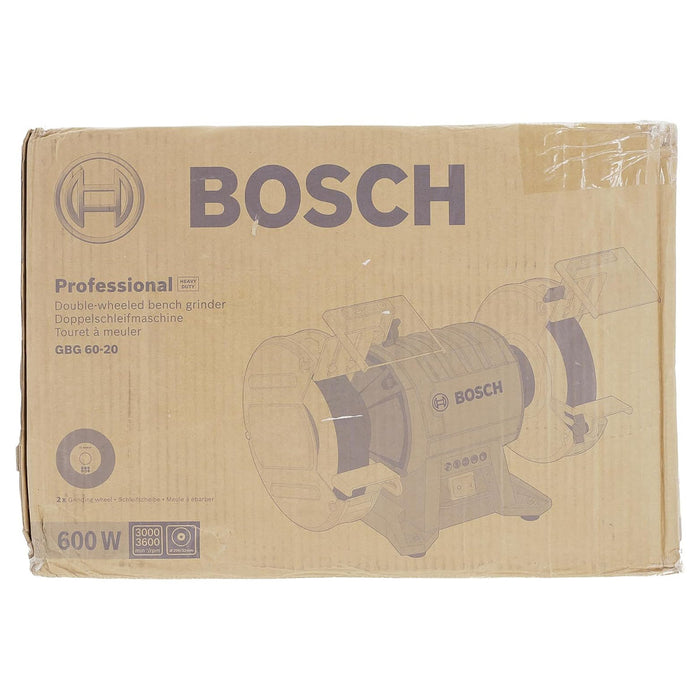 Máy mài 2 đá để bàn Bosch GBG 60-20 công suất 600W, đường kính đá mài 200mm mã số 060127A4K0