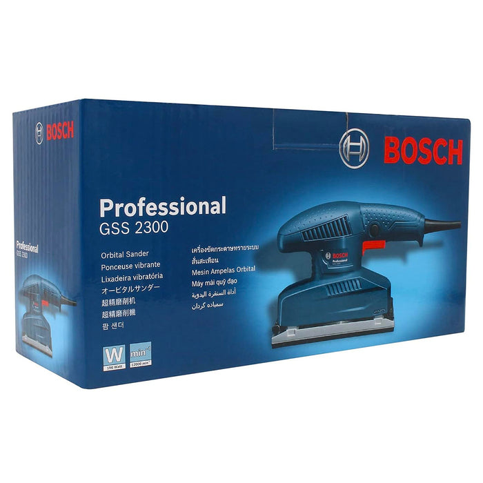 Mày chà nhám rung Bosch GSS 2300 công suất 190W, kích thước đế 92 x 182mm mã số 06012980K0