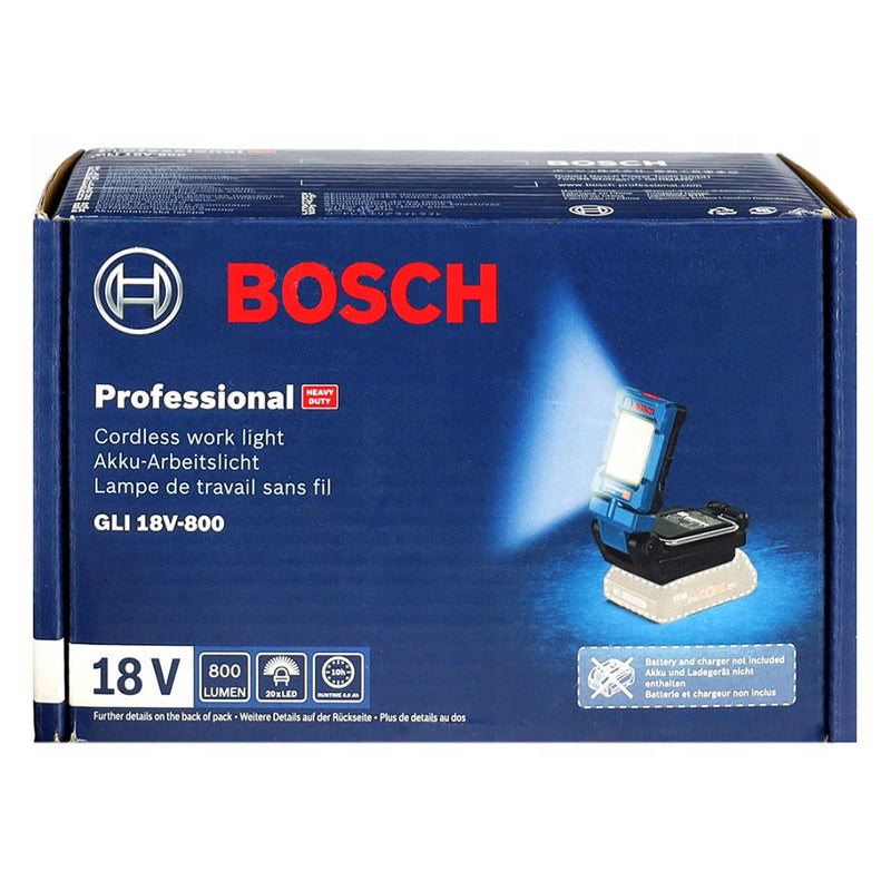 Đèn LED Bosch GLI 18V-800 dùng Pin 18V, độ sáng 800lm