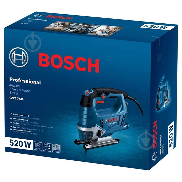 Máy cưa lọng Bosch GST 750 công suất 520W, độ xọc 20mm mã số 06015B41K0