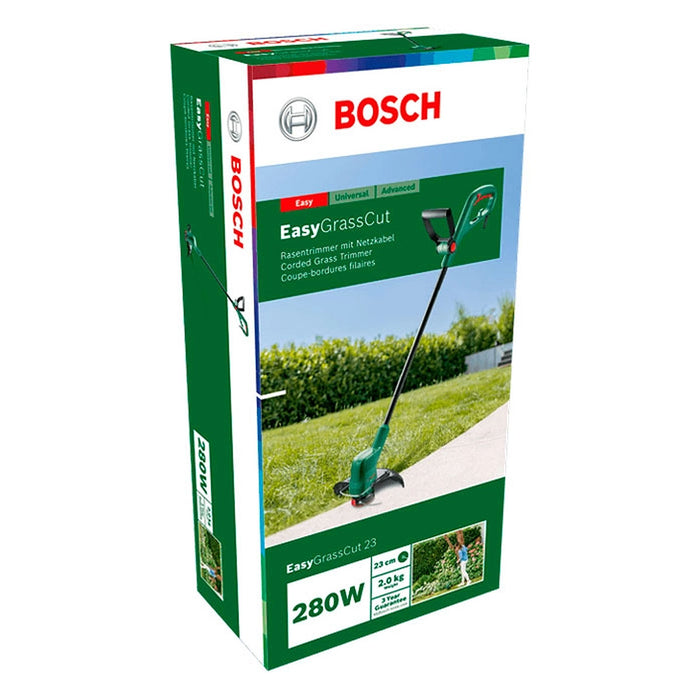 Máy cắt cỏ Bosch EasyGrassCut 23 công suất 280W, độ rộng cắt tối đa 230mm tay cầm vòng mã số 06008C1H01