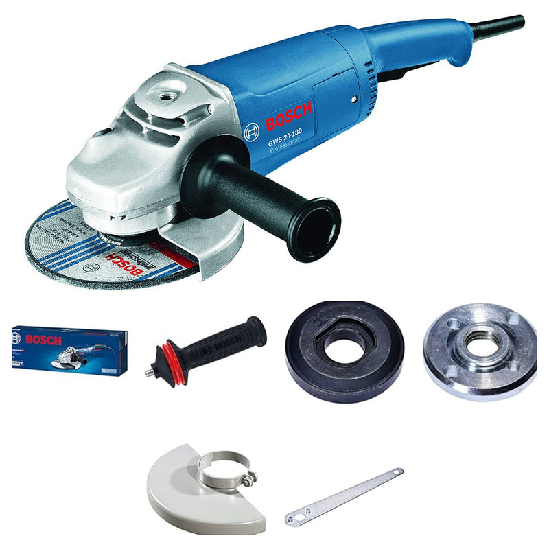 Máy mài góc Bosch GWS 24-180 công suất 2,400W đường kính lưỡi 180mm, công tắc bóp mã số 06018C20K0